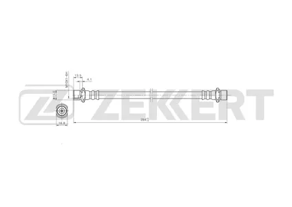 ZEKKERT BS9144 Шланг тормозной задн. правый Toyota  Yaris (P90) 05-, Daihatsu Charade VI 11-