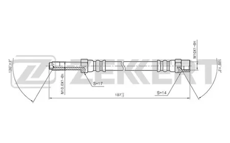 ZEKKERT BS9199 Шланг тормозной задн. Ford Galaxy 95-, Seat Alha Mercedes ra 96-, VW Sharan 95-