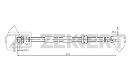 ZEKKERT BS9200 Шланг тормозной перед. Ford Galaxy 95-, Seat Alha Mercedes ra 96-, VW Sharan 95-