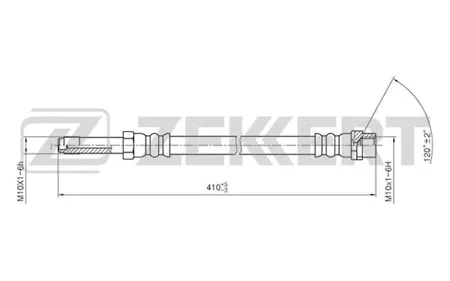 ZEKKERT BS9201 Шланг тормозной Mercedes Sprinter (901-904) 95-, Sprinter (909) 06-, VW LT 28-35 II, 28-46 II 96-