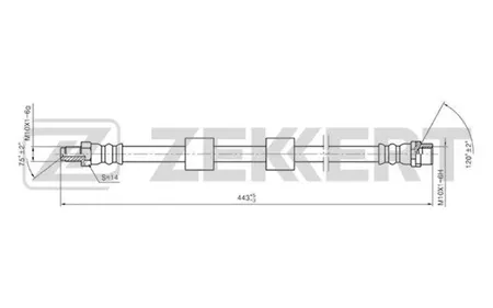 ZEKKERT BS9208 Шланг тормозной перед. BMW 5 (E39) 95-