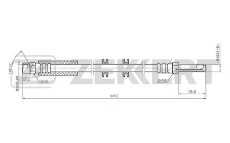 ZEKKERT BS9231 Шланг тормозной перед. Mercedes Vito (638) 96-
