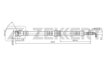 ZEKKERT BS9232 Шланг тормозной задн. Mitsubishi Carisma 97-, Space Star 98-, Volvo S40 95-, V40 95-