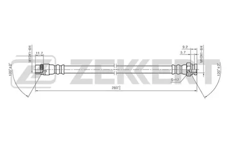 ZEKKERT BS9237 Шланг тормозной задн. Citroen Berlingo 96-, Xsara Picasso 99-, Peugeot Partner I, II 03-
