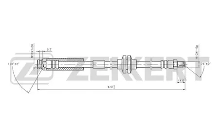 ZEKKERT BS9249 Шланг тормозной перед. Fiat Grand e Punto (199) 05-, Punto (188) 99-