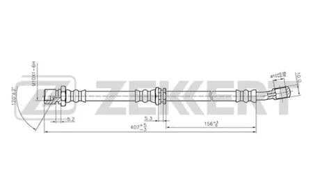 ZEKKERT BS9252 Шланг тормозной перед. левый Chevrolet Lacetti (J200) 05-, Daewoo Nubira (KLAJ) 00-, Nubira (KLAN) 00-