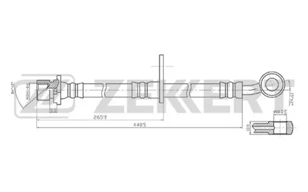 ZEKKERT BS9264 Шланг тормозной перед. правый Honda CR-V 95-