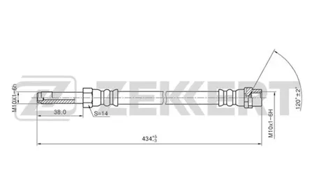 ZEKKERT BS9270 Шланг тормозной Mercedes Sprinter 3-t (903) 95-, Sprinter 4-t (904) 95-, VW Crafter 30-35, 30-50 06-