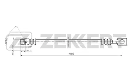 ZEKKERT BS9280 Шланг тормозной задн. Opel Astra G 98-, Astra H 04-, Zafira A 99-