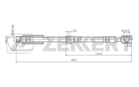 ZEKKERT BS9281 Шланг тормозной перед. Opel Astra G 98-, Zafira A 99-