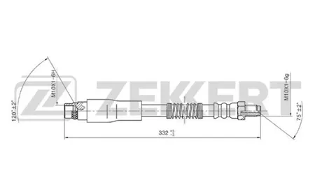 ZEKKERT BS9286 Шланг тормозной перед. Peugeot 206 98-