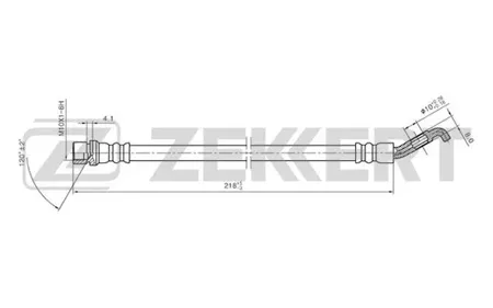 ZEKKERT BS9301 Шланг тормозной задн. Toyota Corolla (E120) 01-, Matrix (E130) 02-