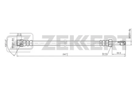ZEKKERT BS9340 Шланг тормозной задн. VW TranSporter V, VI 03-, Multivan V, VI 03-