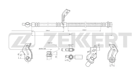 ZEKKERT BS9385 Шланг тормозной перед. правый Kia Ceed I,II 12-, Pro Ceed II 13-, Hyundai i30 II 11-
