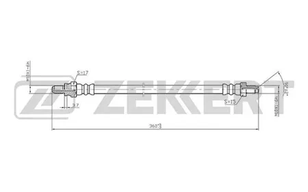 ZEKKERT BS9391 Шланг тормозной Ford Escort V 90-, Ford Scorpio 85-, Ford Sierra I, II 85-