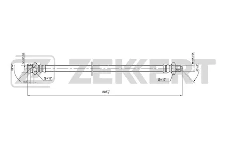 ZEKKERT BS9404 Шланг тормозной Mitsubishi Galant II-IV 80-, Mitsubishi Lancer II-IV 79-, Mitsubishi Space Wagon 84-, L200 II, III 87-