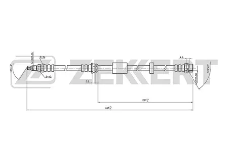 ZEKKERT BS9405 Шланг тормозной Mazda 3 03-, Mazda 5 05-