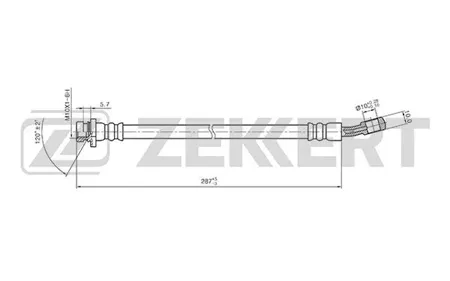 ZEKKERT BS9407 Шланг тормозной задн. левый Hyundai i30 07-