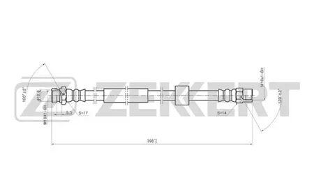 ZEKKERT BS9409 Шланг тормозной задн. Ford Galaxy 95-, Seat Alha Mercedes ra 96-, VW Sharan 95-