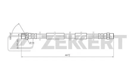 ZEKKERT BS9421 Шланг тормозной перед. VW TranSporter III, IV 84-, VW LT 28-35 75-