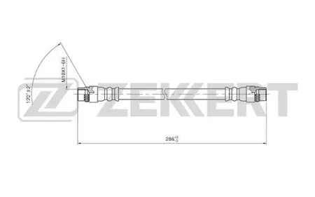 ZEKKERT BS9423 Шланг тормозной задн. Citroen Berlingo 96-, Citroen Xsara Picasso 99-, Peugeot Partner 96-