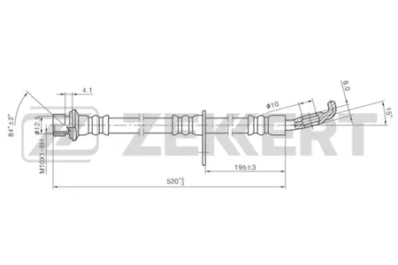 ZEKKERT BS9434 Шланг тормозной перед. Toyota Carina E (T170, T190) 92-