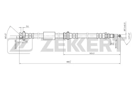ZEKKERT BS9446 Шланг тормозной перед. левый Nissan Cabstar (F24) 06-, NT400 Cabstar (F24M) 14-