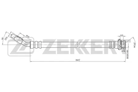 ZEKKERT BS9448 Шланг тормозной перед. правый Nissan NP300 Navara (D40) 05-, Pathfinder (R51) 05-