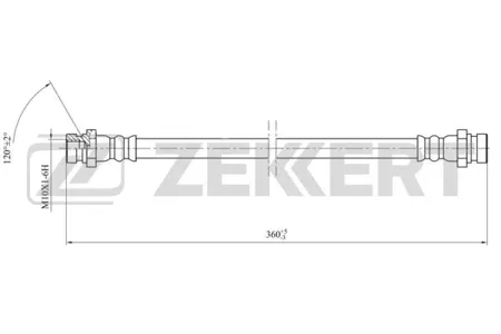ZEKKERT BS9449 Шланг тормозной задн. Mitsubishi L200 III, IV 05-