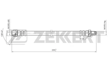 ZEKKERT BS9451 Шланг тормозной задн. Mercedes A-Class (168, 169) 97-, B-Class (245) 05-, Vaneo (414) 02-