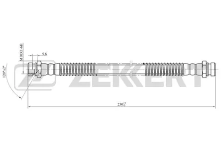 ZEKKERT BS9452 Шланг тормозной задн. правый Hyundai Getz 02-