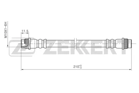 ZEKKERT BS9456 Шланг тормозной задн. Renault Captur 13-, Clio III, IV 05-, Grand Scenic II 04-, Megane II 02-, Scenic II 03-