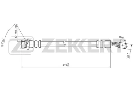 ZEKKERT BS9457 Шланг тормозной задн. левый Hyundai Tucson 04-, Kia Sportage II 04-