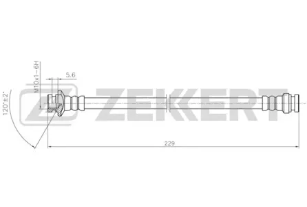 ZEKKERT BS9458 Шланг тормозной задн. Chevrolet Aveo (T200, 250, 255) 03-, Daewoo Aveo (KLAS) 02-