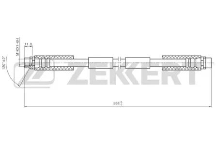 ZEKKERT BS9461 Шланг тормозной перед. Audi A8 94-, VW Passat V 96-
