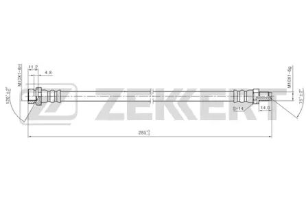 ZEKKERT BS9466 Шланг тормозной задн. Ford Transit Tourneo 06-, Transit VII 06-