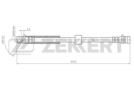 ZEKKERT BS9469 Шланг тормозной задн. Land Rover Discovery III, IV 04-, Range Rover Sport 05-