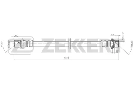 ZEKKERT BS9473 Шланг тормозной задн. Toyota 4Runner (N210) 02-, FJ Cruiser (J10) 05-, LC Prado 120 02-