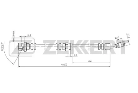 ZEKKERT BS9477 Шланг тормозной перед. Kia Rio 00-
