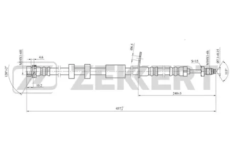 ZEKKERT BS9488 Шланг тормозной перед. Ford C-Max II 10-, Focus III 10-, Grand C-Max 10-