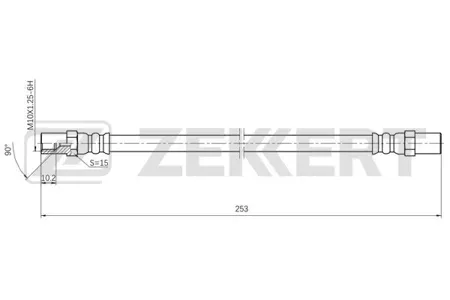 ZEKKERT BS9496 Шланг тормозной задн. Lada Oka 88-, Samara 86-