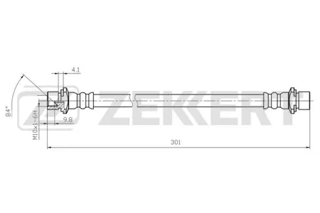 ZEKKERT BS9501 Шланг тормозной перед. Toyota Corolla (E100, E110) 92-, Hilux (N10, N20, N30) 05-