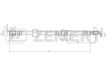 ZEKKERT BS9516 Шланг тормозной перед. Mazda MPV II 99-
