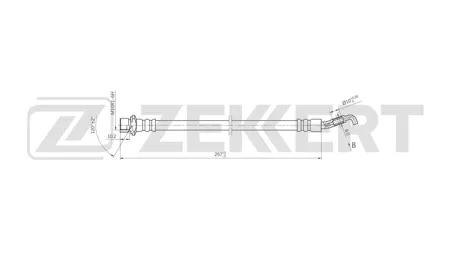 ZEKKERT BS9529 Шланг тормозной задн. Toyota Avensis (T250) 03-