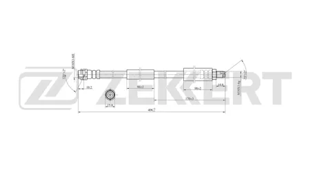 ZEKKERT BS9534 Шланг тормозной перед. Mercedes E-Class (W211, S211, VF211) 02-, S-Class (W220) 98-, CLS (С219) 04-