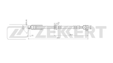 ZEKKERT BS9538 Шланг тормозной перед. Opel Astra H 04-, Meriva B 10-, Zafira B 05-