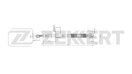 ZEKKERT BS9543 Шланг тормозной перед. левый Hyundai Elantra III 00-, Kia Carens II,III 02-
