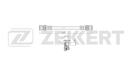 ZEKKERT BS9545 Шланг тормозной задн. Chevrolet Lanos (T100, T150) 05-, Daewoo Lanos (KLAT) 97-, Nexia (N100) 95-, ZAZ Chance (TF69) 09-