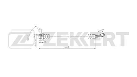 ZEKKERT BS9558 Шланг тормозной задн. правый Kia Ceed 06-, Pro Ceed 08-