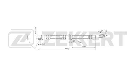 ZEKKERT BS9567 Шланг тормозной перед. лев.прав. Chevrolet Evanda (V200) 05-, Daewoo Evanda (KLAL) 02-